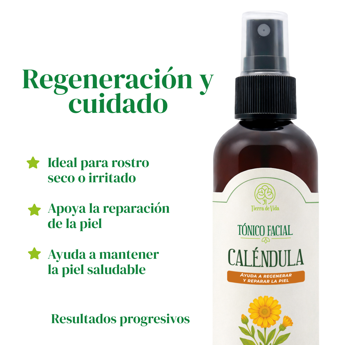Tónico Facial Caléndula - Regenerador Calmante Piel 120ml - Imagen 2