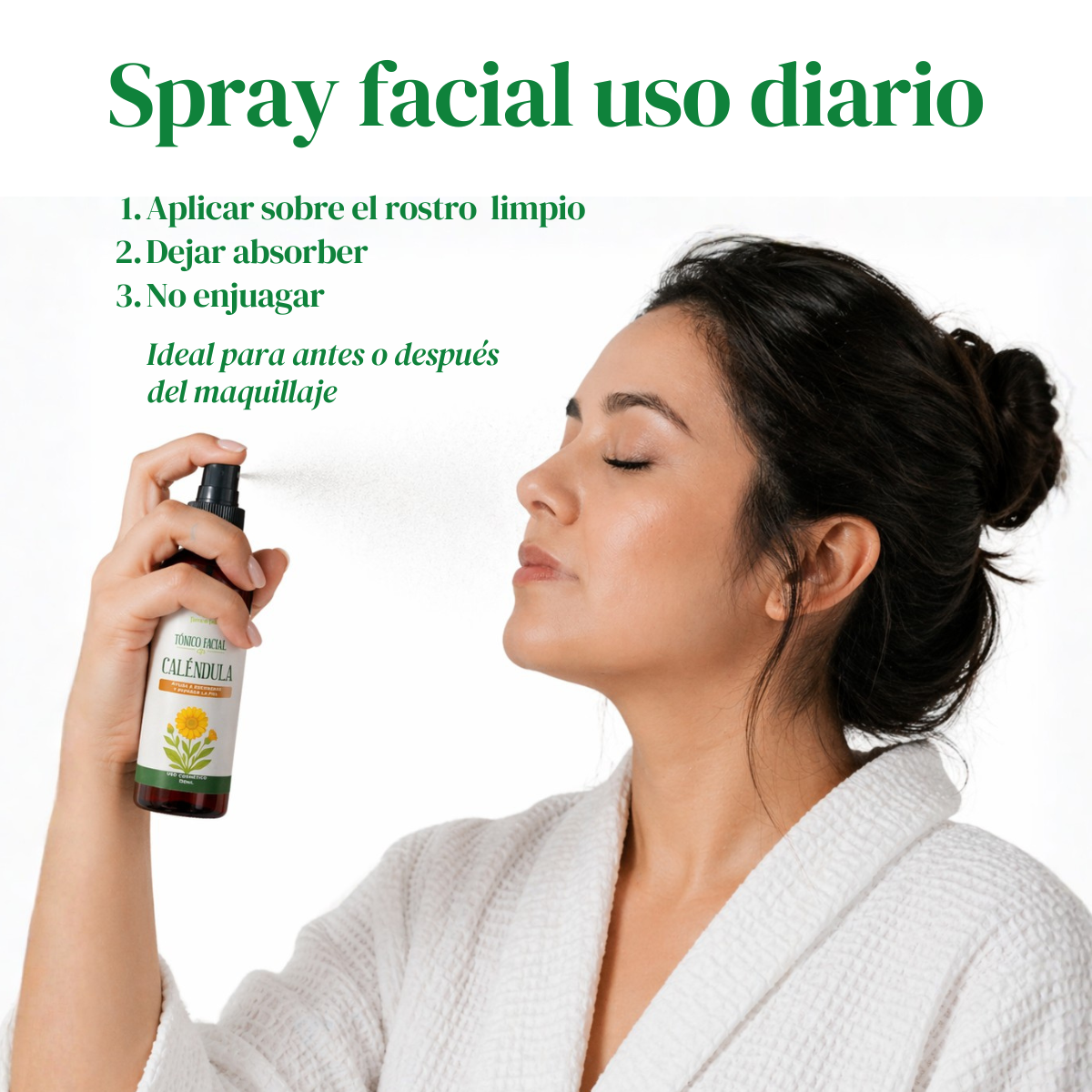 Tónico Facial Caléndula - Regenerador Calmante Piel 120ml - Imagen 3