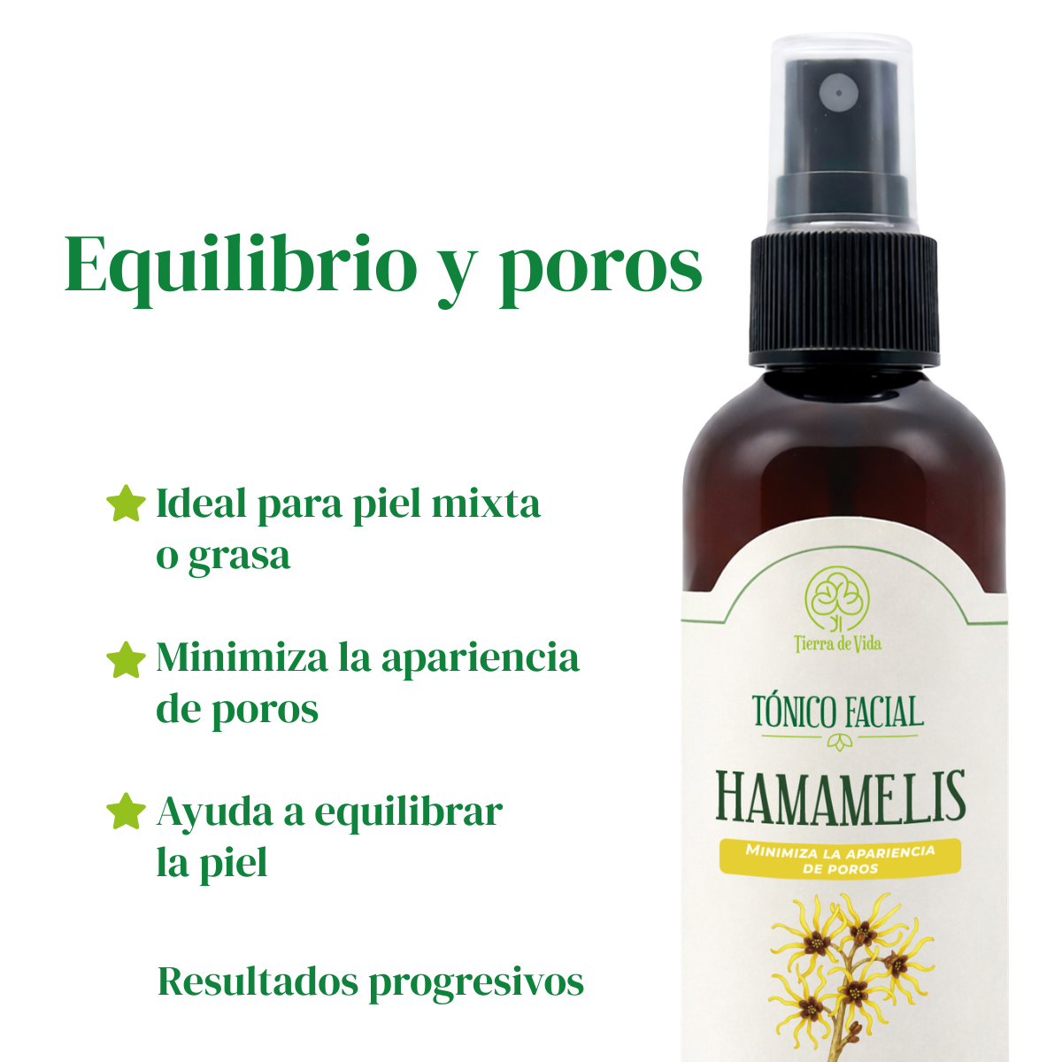 Tónico Facial Hamamelis - Reduce Poros Control Grasa 120ml - Imagen 2