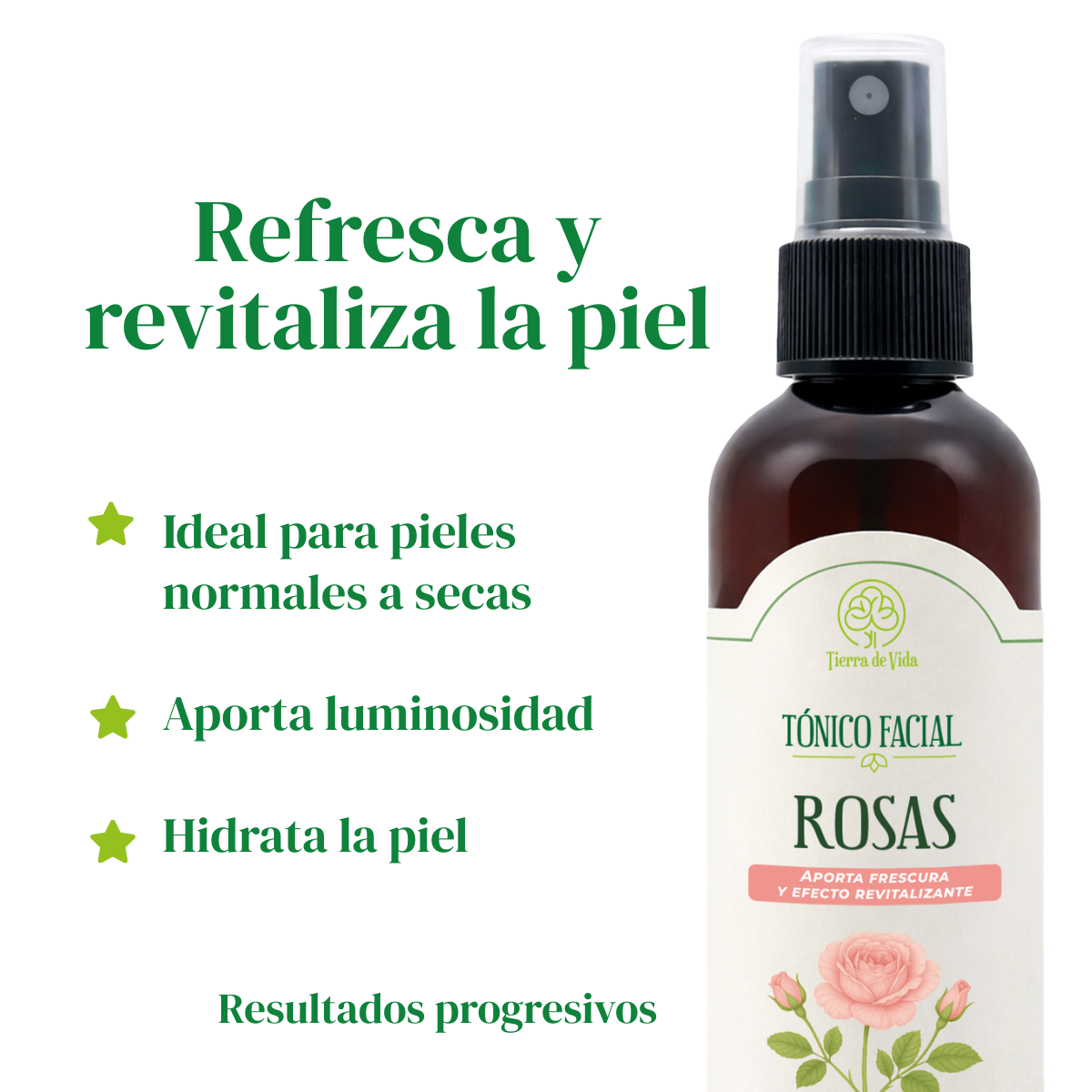 Tónico Facial Rosas Hidratante Y Refrescante Piel 120ml - Imagen 3