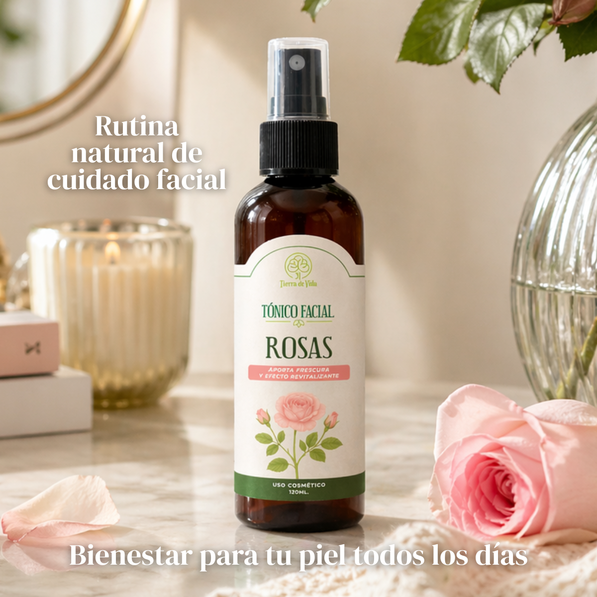 Tónico Facial Rosas Hidratante Y Refrescante Piel 120ml - Imagen 6