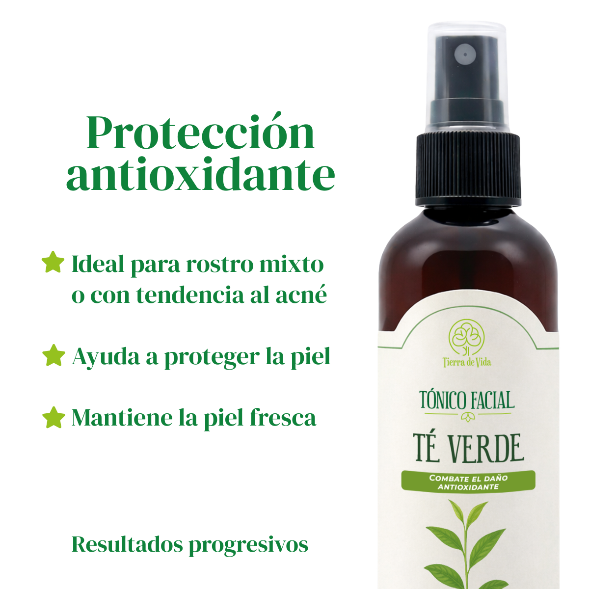 Tónico Facial Té Verde Antioxidante Y Revitalizante 120 ml - Imagen 2